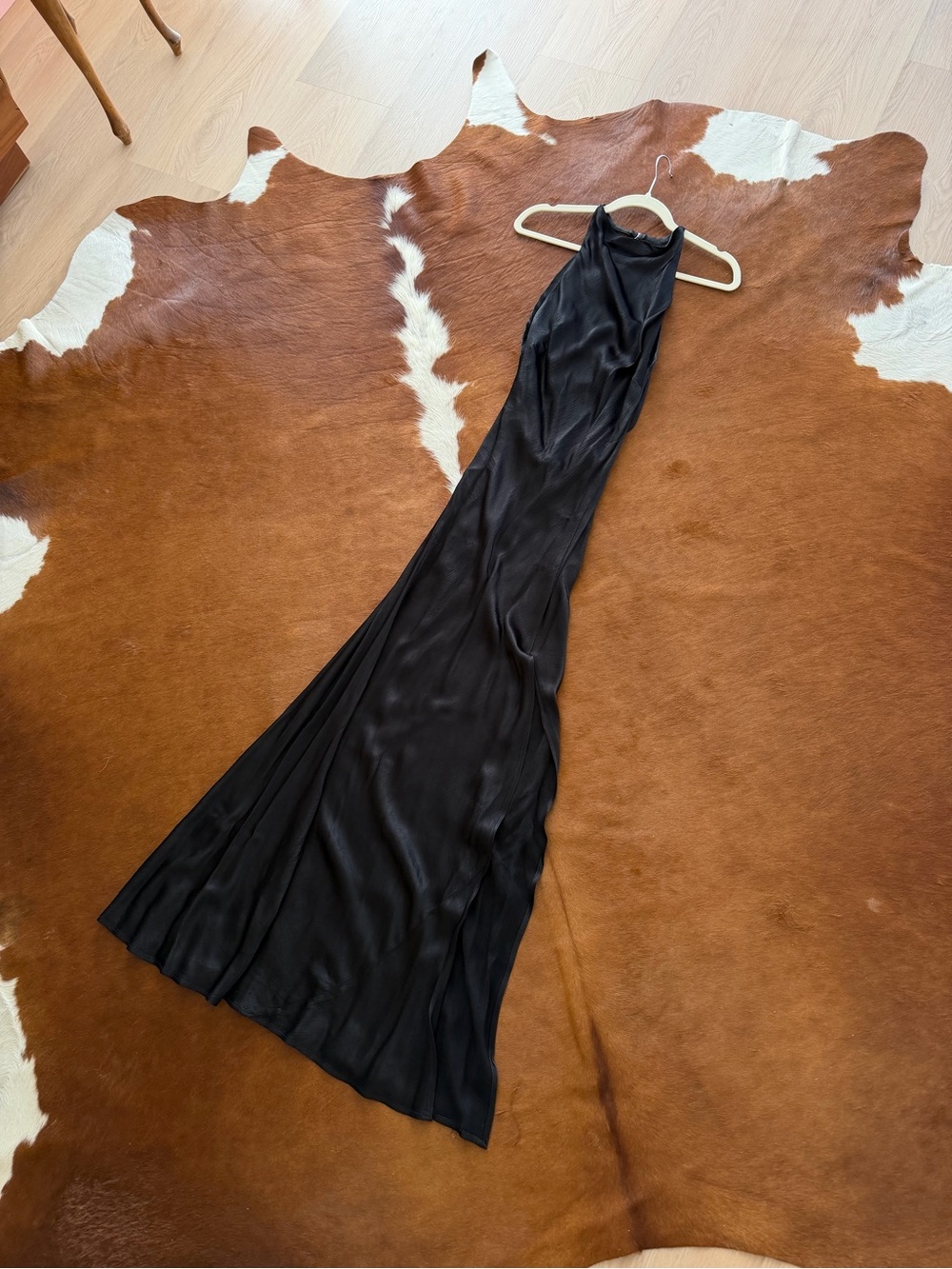 BEC + BRIDGE black satin halter maxi dress size AUS 6 / US 2